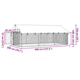 Outdoor Dog Kennel with Roof 400x200x150 cm 171499