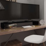 244141 TV Stand/Monitor Riser Glass Black 120x30x13 cm