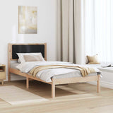 Bed Frame with Upholstered Headboard Black 90 x 200 cm 878286