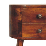 Mini Chestnut Rounded Bedside Table IN3331