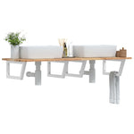 Basin Shelf Wall Mounted Steel and Solid Wood Acacia 3302798