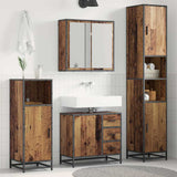Bathroom Furniture Set with Door 3 pcs Old Wood Engineered Wood 3402533