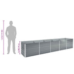 Garden Raised Bed Galvanised Steel 400x80x77 cm Grey 47060