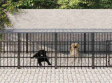 Outdoor Dog Kennel with Roof Steel 11,26 m 3124611