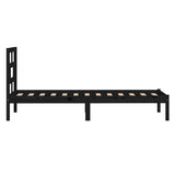 3101212 Bed Frame without Mattress Black Solid Wood 100x200 cm