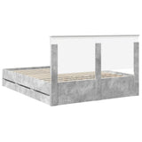 Storage Bed Concrete Grey 160 x 200 cm Engineered Wood 3411190