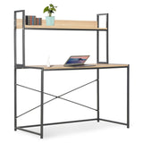 ZNTS Computer Desk Black and Oak 120x60x138 cm 20256