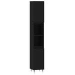 ZNTS 3 Piece Bathroom Furniture Set Black Engineered Wood 3190214