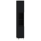 ZNTS 3 Piece Bathroom Furniture Set Black Engineered Wood 3190214