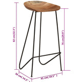 Bar Stools 2 pcs Solid Acacia Wood 247934