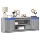 TV Cabinet with LED Grey Sonoma 139.5x34x50 cm Engineered Wood 852199