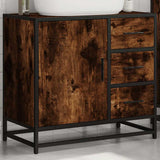 Bathroom Sink Cabinet Smoked Oak 65x33x60 cm Engineered Wood 849276