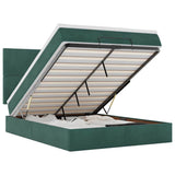 Ottoman Bed with Mattresses Dark Green 140x200cm Velvet 3313406