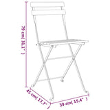 Folding Bistro Chair Set of 4 Brown Solid Teak Wood One Size 319980