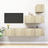 4 Piece TV Cabinet Set Sonoma Oak Engineered Wood 3079051