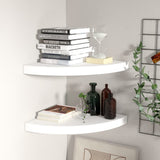Floating Corner Shelves 2 pcs White 35x35x3.8 cm MDF 323917