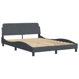 Bed Frame "Dover" Dark Grey 137x190 cm Velvet 373283