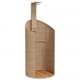 Outdoor Shower Beige 100x100x241,5 cm Poly Rattan and Acacia Wood 368214