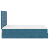 Ottoman Bed with Mattresses Dark Blue 140x190cm Velvet 3313473
