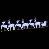 LED Reindeers 7 pcs White Fabric 3385892