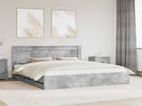 Bed Frame with Drawer Concrete Grey 180 x 200 cm Engineer Wood 3410159