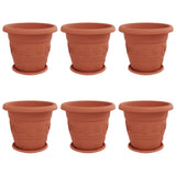 Plant Pots 6 pcs Brick Red 39 x 32 cm Plastic 3403274