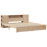 Bookcase Bed without Mattress 180x200cm Super King Solid Wood Pine 3322365