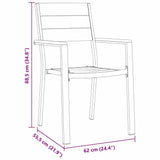 Garden Dining Set 7 pcs Black Powder-Coated Steel 3379146