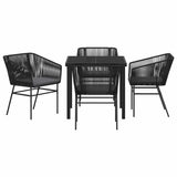Garden Dining Set 5 pcs Black Poly rattan 3380919