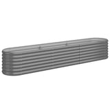 Garden Raised Bed Grey Powder-coated steel Large Durable 318874