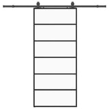 Sliding Door with Hardware Set Black 90x205 cm ESG Glass 3375928