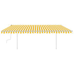 ZNTS Manual Retractable Awning with LED 5x3.5 m Yellow and White 3070063