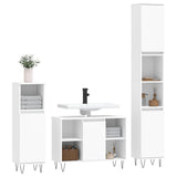 ZNTS 3 Piece Bathroom Furniture Set White Engineered Wood 3190299