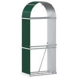 Log Holder Green 80x45x190 cm Galvanised Steel 364540