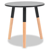 Side Table Set of 2 Black Solid pinewood legs, MDF top Small 244735