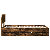 Bed Frame with Drawer Smoked Oak 120 x 190 cm Engineer Wood 3410732