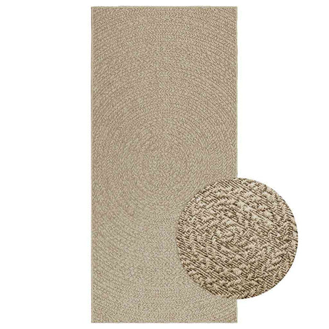 Rug ZIZUR Beige 100x200 cm Jute Look Indoor and Outdoor 4010405