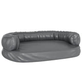 Ergonomic Foam Dog Bed Grey 75x53 cm Faux Leather 171317