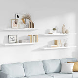 Floating Wall Shelves 4 pcs High Gloss White 120x23.5x3.8 cm MDF 323759