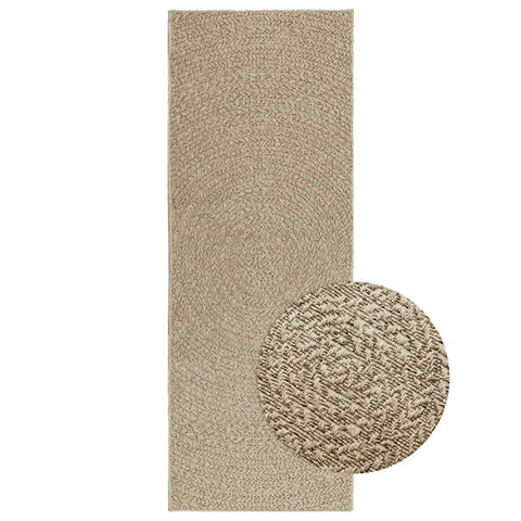 Rug ZIZUR Beige 80x200 cm Jute Look Indoor and Outdoor 4010403