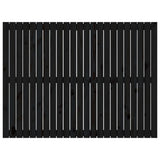 Wall Headboard Black 146.5x3x110 cm Solid Wood Pine 824947