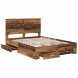 Bed Frame with Headboard Old Wood 135 x 190 cm Engineered Wood 3411321