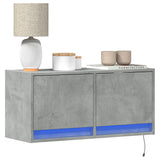 TV Wall Cabinet with LED Lights Concrete Grey 80x31x35 cm 852358