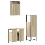 ZNTS 3 Piece Bathroom Furniture Set Sonoma Oak Engineered Wood 3214816
