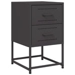 ZNTS Bedside Cabinets 2 pcs Black 36x39x60.5 cm Steel 846459