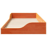 Bed Frame Wax Brown 80 x 200 cm Solid Pine Wood 873393