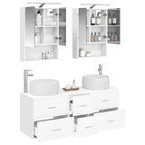 Bathroom Furniture Set 5 pcs White Engineered Wood and Glass 3407039