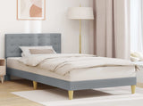 Bed Frame with Headboard Light Grey 90 x 190 cm Fabric 42027821