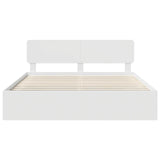Bed Frame with Headboard White 200 x 200 cm Solid Pine Wood 3412033