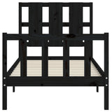 Bed Frame without Mattress Black 100x200 cm Solid Wood Pine 3192225